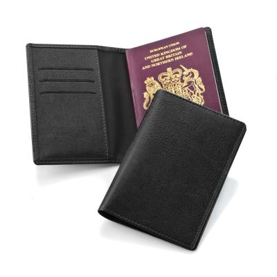 Image of Hampton Black Leather Passport Wallet